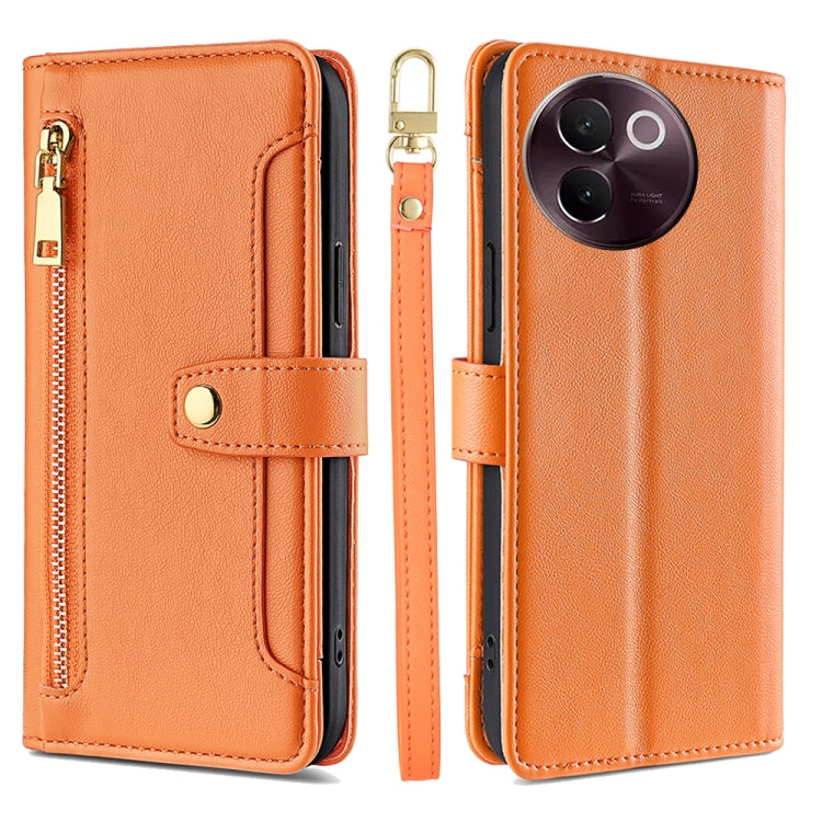 Sheep Texture Cross-body Zipper Wallet Leather Phone Case, For vivo Y300 Pro 5G, For vivo S19 Pro, For vivo S19, For vivo Y28 4G, For vivo X100s, For vivo Y38 5G / T3x Global, For vivo V30e 5G Global, For vivo iQOO Z9x