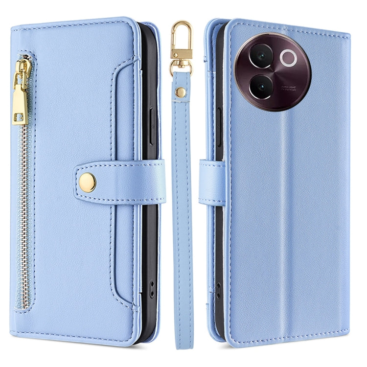 Sheep Texture Cross-body Zipper Wallet Leather Phone Case, For vivo Y300 Pro 5G, For vivo S19 Pro, For vivo S19, For vivo Y28 4G, For vivo X100s, For vivo Y38 5G / T3x Global, For vivo V30e 5G Global, For vivo iQOO Z9x
