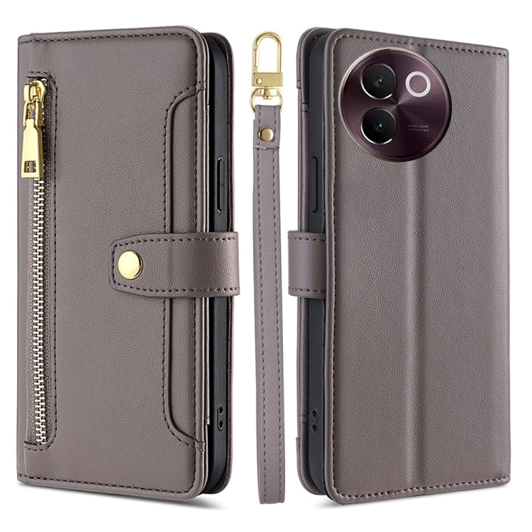 Sheep Texture Cross-body Zipper Wallet Leather Phone Case, For vivo Y300 Pro 5G, For vivo S19 Pro, For vivo S19, For vivo Y28 4G, For vivo X100s, For vivo Y38 5G / T3x Global, For vivo V30e 5G Global, For vivo iQOO Z9x