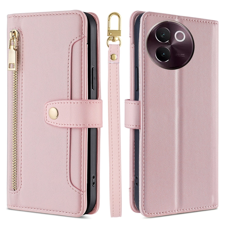 Sheep Texture Cross-body Zipper Wallet Leather Phone Case, For vivo Y300 Pro 5G, For vivo S19 Pro, For vivo S19, For vivo Y28 4G, For vivo X100s, For vivo Y38 5G / T3x Global, For vivo V30e 5G Global, For vivo iQOO Z9x