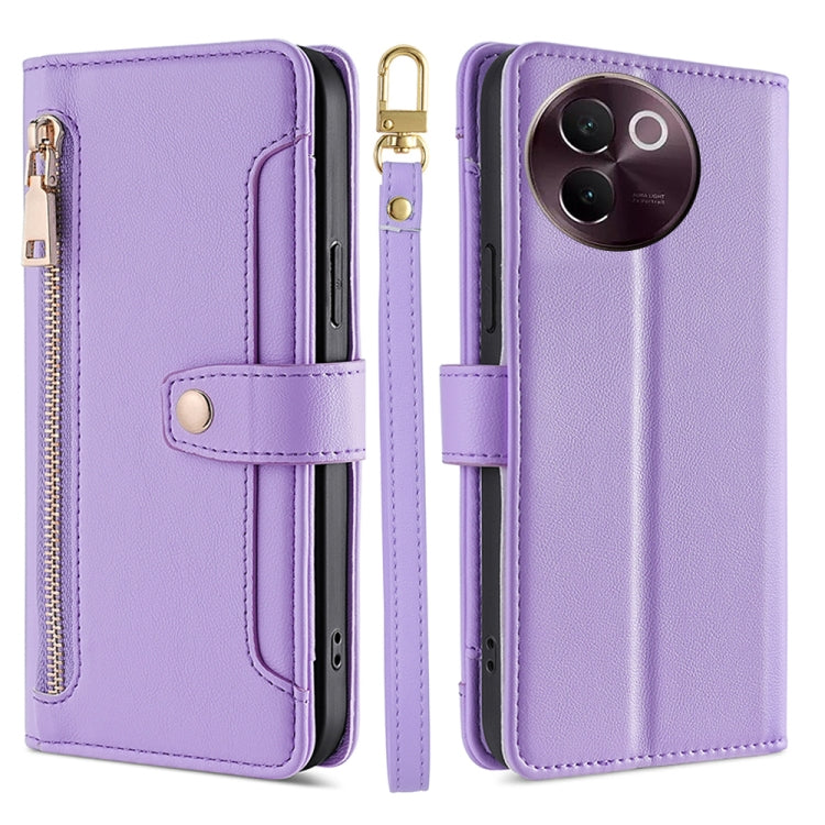 Sheep Texture Cross-body Zipper Wallet Leather Phone Case, For vivo Y300 Pro 5G, For vivo S19 Pro, For vivo S19, For vivo Y28 4G, For vivo X100s, For vivo Y38 5G / T3x Global, For vivo V30e 5G Global, For vivo iQOO Z9x