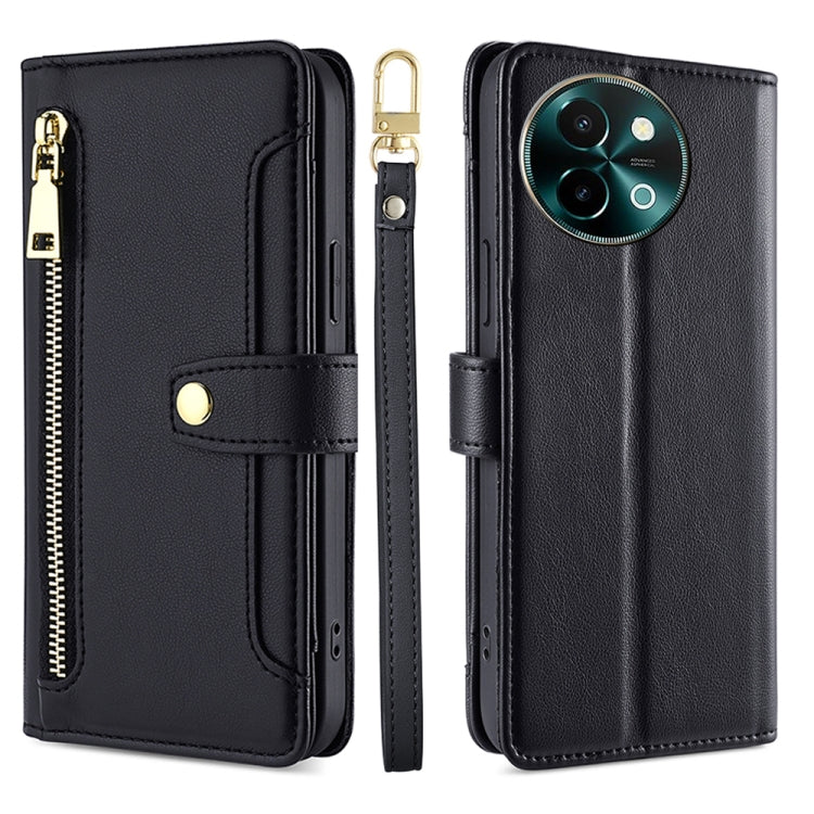 Sheep Texture Cross-body Zipper Wallet Leather Phone Case, For vivo Y300 Pro 5G, For vivo S19 Pro, For vivo S19, For vivo Y28 4G, For vivo X100s, For vivo Y38 5G / T3x Global, For vivo V30e 5G Global, For vivo iQOO Z9x