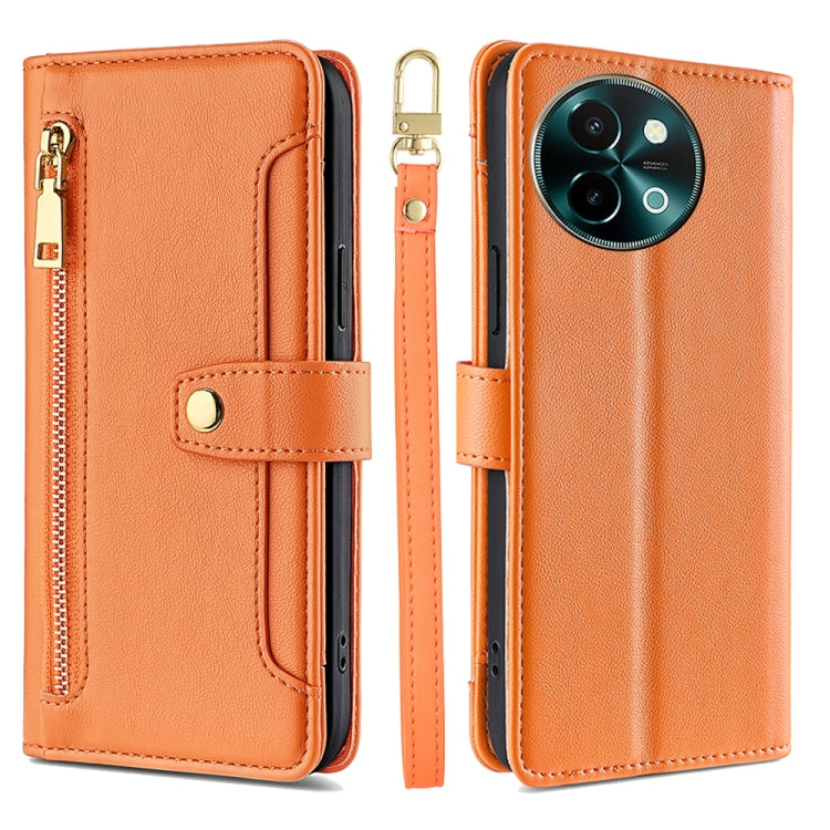 Sheep Texture Cross-body Zipper Wallet Leather Phone Case, For vivo Y300 Pro 5G, For vivo S19 Pro, For vivo S19, For vivo Y28 4G, For vivo X100s, For vivo Y38 5G / T3x Global, For vivo V30e 5G Global, For vivo iQOO Z9x