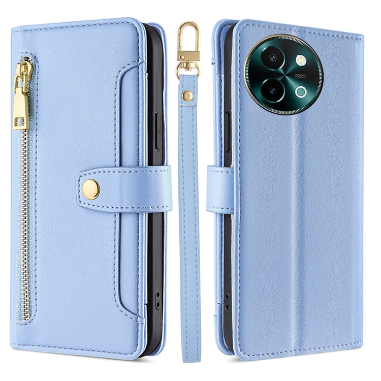 Sheep Texture Cross-body Zipper Wallet Leather Phone Case, For vivo Y300 Pro 5G, For vivo S19 Pro, For vivo S19, For vivo Y28 4G, For vivo X100s, For vivo Y38 5G / T3x Global, For vivo V30e 5G Global, For vivo iQOO Z9x