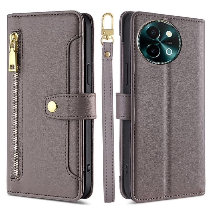 Sheep Texture Cross-body Zipper Wallet Leather Phone Case, For vivo Y300 Pro 5G, For vivo S19 Pro, For vivo S19, For vivo Y28 4G, For vivo X100s, For vivo Y38 5G / T3x Global, For vivo V30e 5G Global, For vivo iQOO Z9x