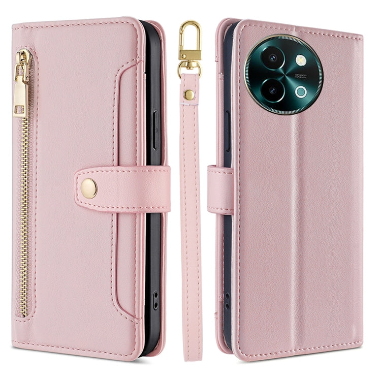 Sheep Texture Cross-body Zipper Wallet Leather Phone Case, For vivo Y300 Pro 5G, For vivo S19 Pro, For vivo S19, For vivo Y28 4G, For vivo X100s, For vivo Y38 5G / T3x Global, For vivo V30e 5G Global, For vivo iQOO Z9x