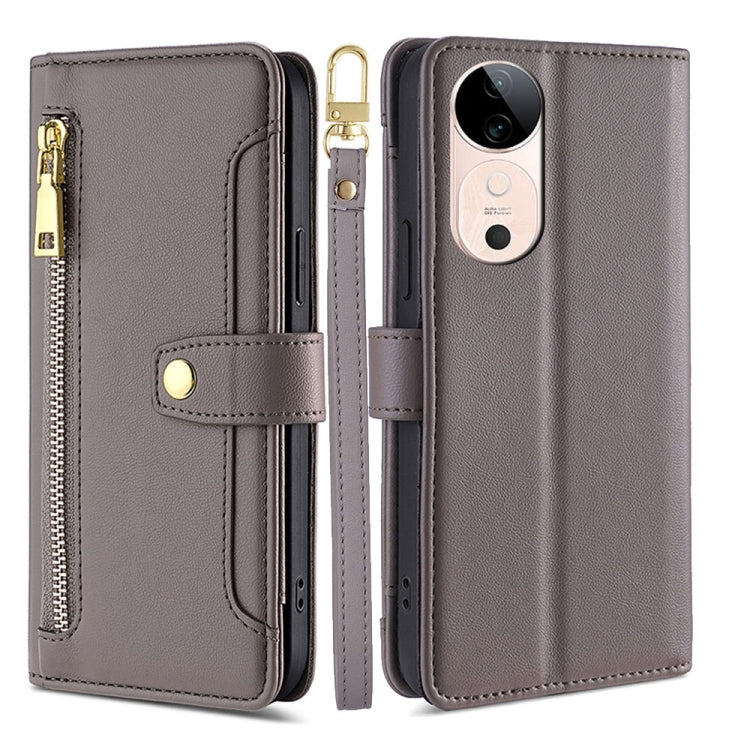 Sheep Texture Cross-body Zipper Wallet Leather Phone Case, For vivo Y300 Pro 5G, For vivo S19 Pro, For vivo S19, For vivo Y28 4G, For vivo X100s, For vivo Y38 5G / T3x Global, For vivo V30e 5G Global, For vivo iQOO Z9x