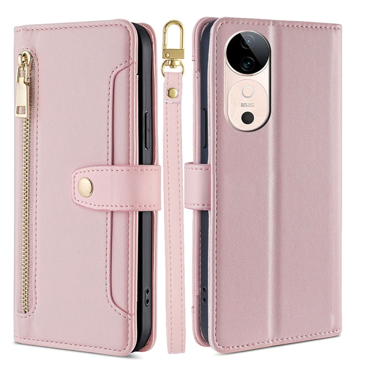 Sheep Texture Cross-body Zipper Wallet Leather Phone Case, For vivo Y300 Pro 5G, For vivo S19 Pro, For vivo S19, For vivo Y28 4G, For vivo X100s, For vivo Y38 5G / T3x Global, For vivo V30e 5G Global, For vivo iQOO Z9x