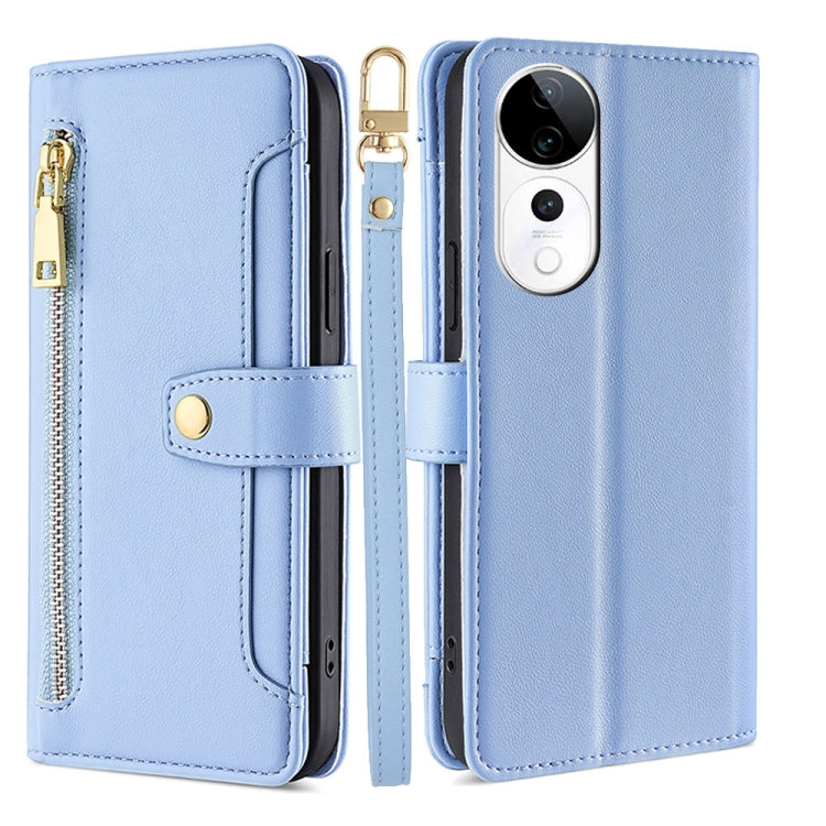 Sheep Texture Cross-body Zipper Wallet Leather Phone Case, For vivo Y300 Pro 5G, For vivo S19 Pro, For vivo S19, For vivo Y28 4G, For vivo X100s, For vivo Y38 5G / T3x Global, For vivo V30e 5G Global, For vivo iQOO Z9x