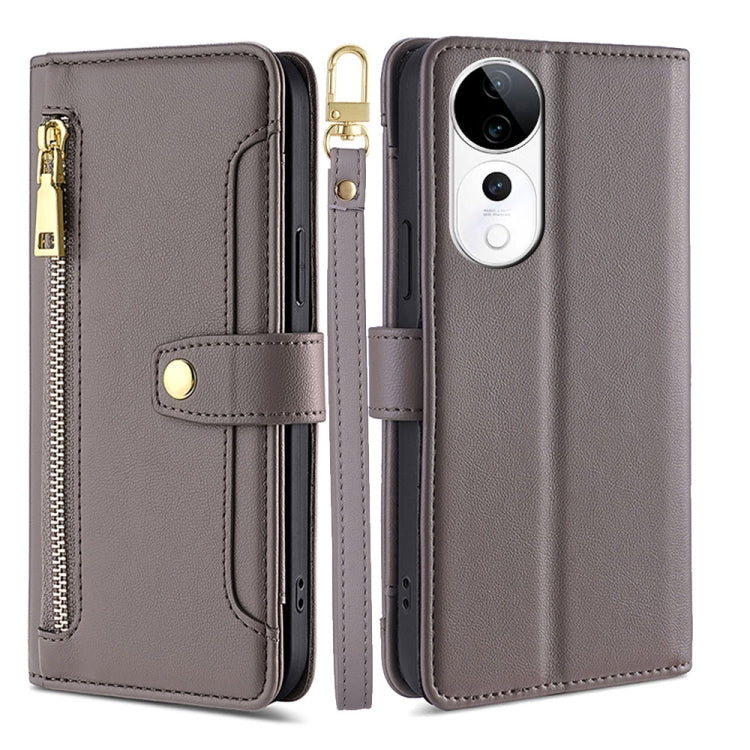 Sheep Texture Cross-body Zipper Wallet Leather Phone Case, For vivo Y300 Pro 5G, For vivo S19 Pro, For vivo S19, For vivo Y28 4G, For vivo X100s, For vivo Y38 5G / T3x Global, For vivo V30e 5G Global, For vivo iQOO Z9x