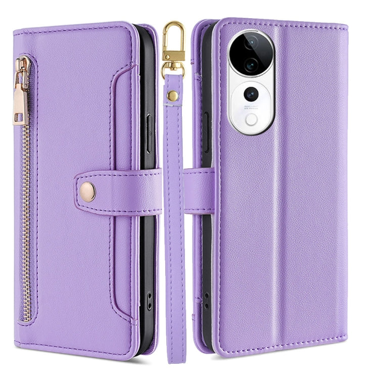 Sheep Texture Cross-body Zipper Wallet Leather Phone Case, For vivo Y300 Pro 5G, For vivo S19 Pro, For vivo S19, For vivo Y28 4G, For vivo X100s, For vivo Y38 5G / T3x Global, For vivo V30e 5G Global, For vivo iQOO Z9x