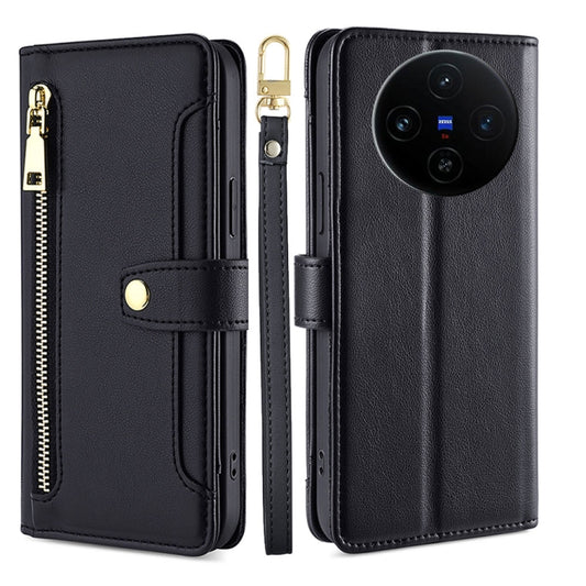Sheep Texture Cross-body Zipper Wallet Leather Phone Case, For vivo X100s, For vivo Y38 5G / T3x Global, For vivo V30e 5G Global, For vivo iQOO Z9x, For vivo Y03 4G, For vivo Y100 5G IDN, For vivo V29e 5G, For vivo Y78 Plus 5G