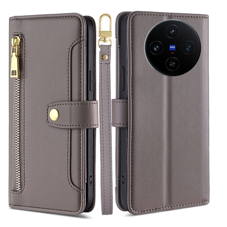 Sheep Texture Cross-body Zipper Wallet Leather Phone Case, For vivo Y300 Pro 5G, For vivo S19 Pro, For vivo S19, For vivo Y28 4G, For vivo X100s, For vivo Y38 5G / T3x Global, For vivo V30e 5G Global, For vivo iQOO Z9x