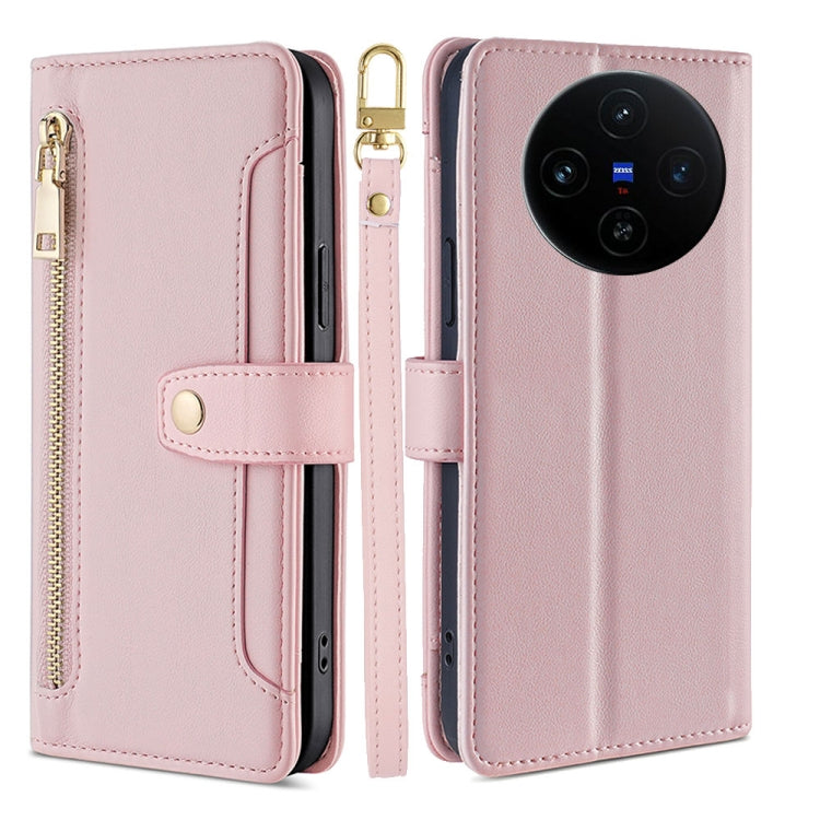 Sheep Texture Cross-body Zipper Wallet Leather Phone Case, For vivo Y300 Pro 5G, For vivo S19 Pro, For vivo S19, For vivo Y28 4G, For vivo X100s, For vivo Y38 5G / T3x Global, For vivo V30e 5G Global, For vivo iQOO Z9x