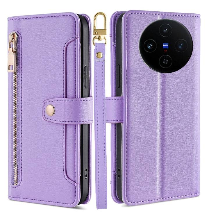 Sheep Texture Cross-body Zipper Wallet Leather Phone Case, For vivo Y300 Pro 5G, For vivo S19 Pro, For vivo S19, For vivo Y28 4G, For vivo X100s, For vivo Y38 5G / T3x Global, For vivo V30e 5G Global, For vivo iQOO Z9x