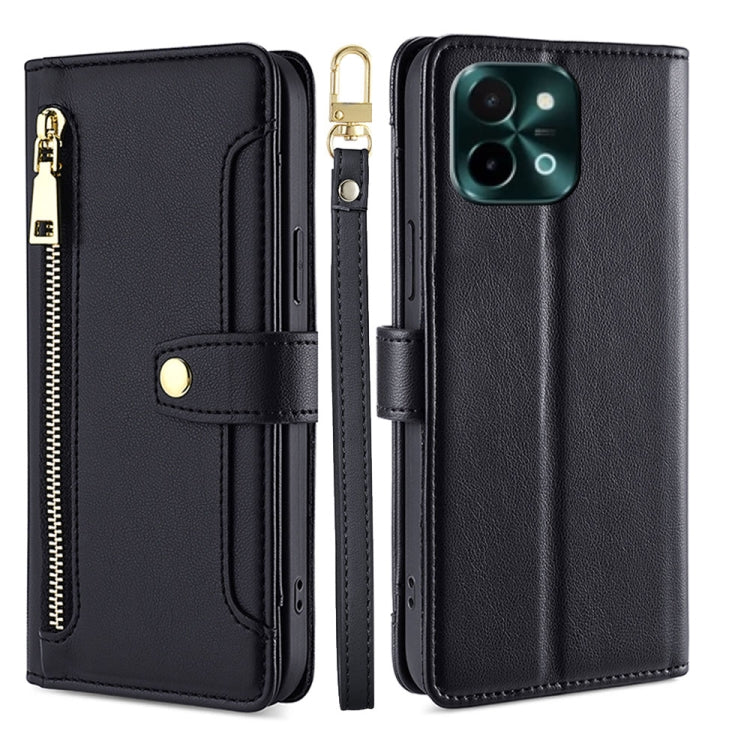 Sheep Texture Cross-body Zipper Wallet Leather Phone Case, For vivo Y300 Pro 5G, For vivo S19 Pro, For vivo S19, For vivo Y28 4G, For vivo X100s, For vivo Y38 5G / T3x Global, For vivo V30e 5G Global, For vivo iQOO Z9x