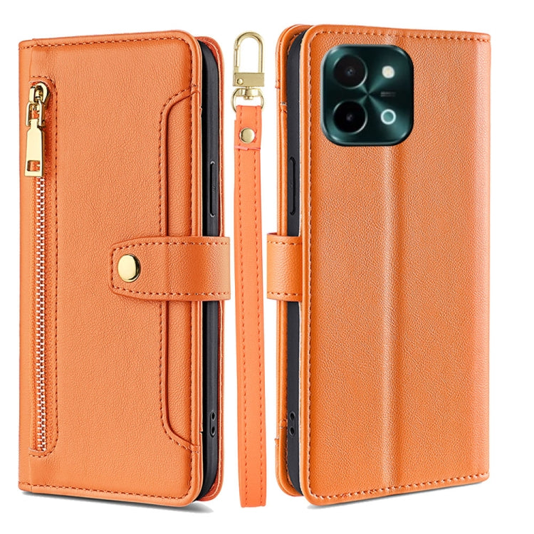Sheep Texture Cross-body Zipper Wallet Leather Phone Case, For vivo Y300 Pro 5G, For vivo S19 Pro, For vivo S19, For vivo Y28 4G, For vivo X100s, For vivo Y38 5G / T3x Global, For vivo V30e 5G Global, For vivo iQOO Z9x