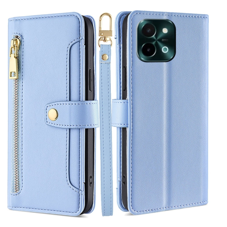 Sheep Texture Cross-body Zipper Wallet Leather Phone Case, For vivo Y300 Pro 5G, For vivo S19 Pro, For vivo S19, For vivo Y28 4G, For vivo X100s, For vivo Y38 5G / T3x Global, For vivo V30e 5G Global, For vivo iQOO Z9x