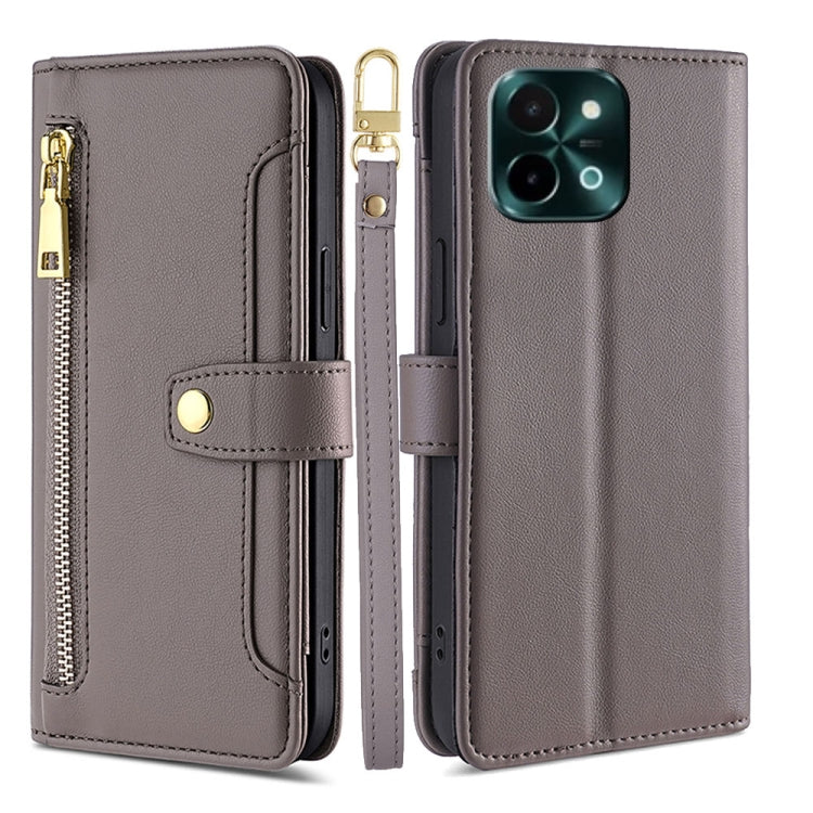Sheep Texture Cross-body Zipper Wallet Leather Phone Case, For vivo Y300 Pro 5G, For vivo S19 Pro, For vivo S19, For vivo Y28 4G, For vivo X100s, For vivo Y38 5G / T3x Global, For vivo V30e 5G Global, For vivo iQOO Z9x