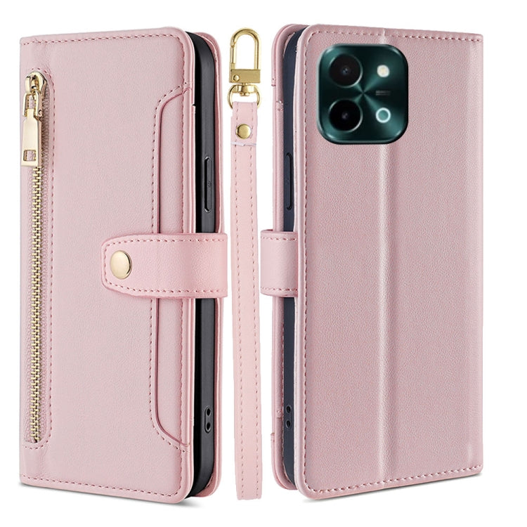 Sheep Texture Cross-body Zipper Wallet Leather Phone Case, For vivo Y300 Pro 5G, For vivo S19 Pro, For vivo S19, For vivo Y28 4G, For vivo X100s, For vivo Y38 5G / T3x Global, For vivo V30e 5G Global, For vivo iQOO Z9x