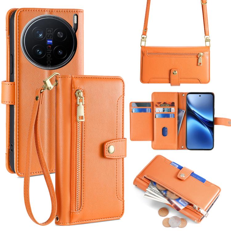 Sheep Texture Cross-body Zipper Wallet Leather Phone Case, For vivo V60 Lite 5G Global, For vivo V60 5G Global, For vivo X200s 5G, For vivo V50 5G, For vivo X200 Pro 5G, For vivo S19 Pro, For vivo S19, For vivo Y28 4G