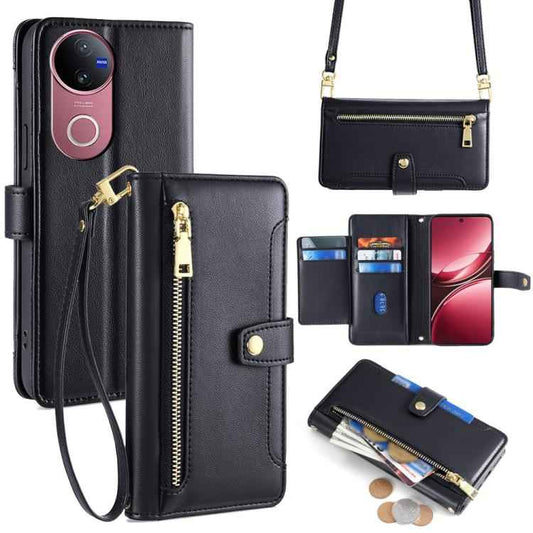 Sheep Texture Cross-body Zipper Wallet Leather Phone Case, For vivo V50 5G, For vivo X200 Pro 5G, For vivo S19 Pro, For vivo S19, For vivo Y28 4G, For vivo X100s, For vivo Y38 5G / T3x Global, For vivo V30e 5G Global
