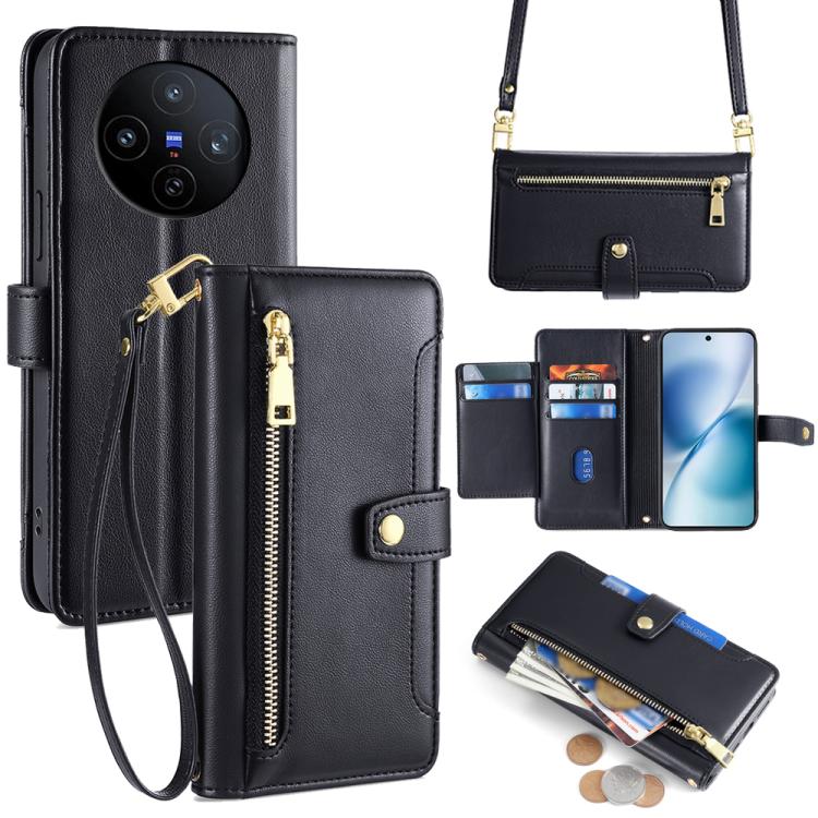 Sheep Texture Cross-body Zipper Wallet Leather Phone Case, For vivo X300 5G, For vivo Y31 5G 2025, For vivo V60 Lite 5G Global, For vivo V60 5G Global, For vivo iQOO Neo 10 5G Global, For vivo X200s 5G, For vivo V50 5G, For vivo X200 Pro 5G