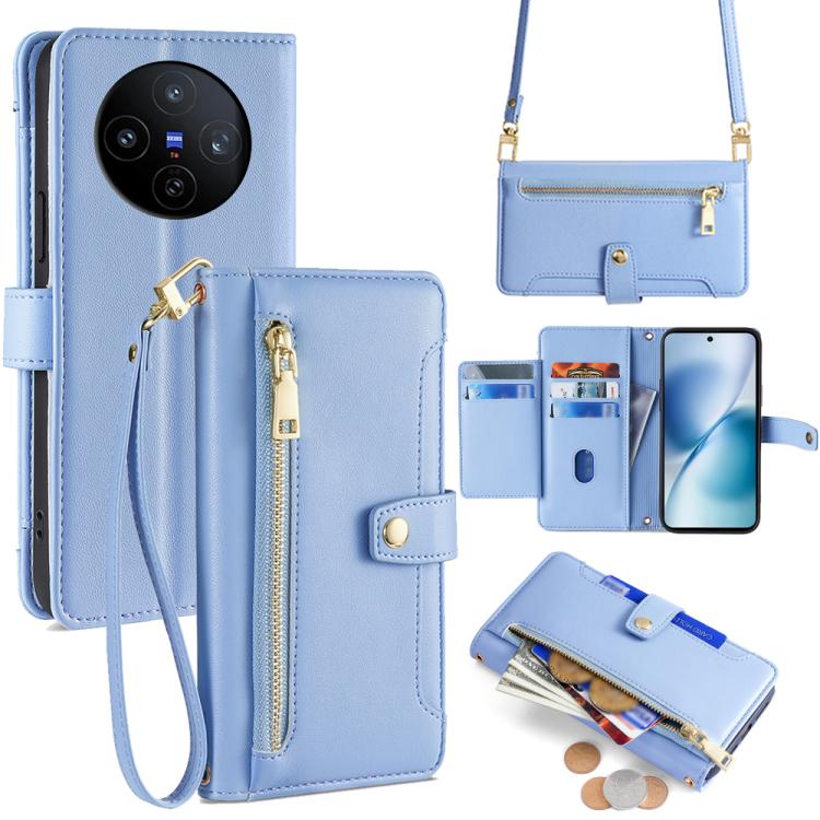 Sheep Texture Cross-body Zipper Wallet Leather Phone Case, For vivo X300 5G, For vivo Y31 5G 2025, For vivo V60 Lite 5G Global, For vivo V60 5G Global, For vivo iQOO Neo 10 5G Global, For vivo X200s 5G, For vivo V50 5G, For vivo X200 Pro 5G