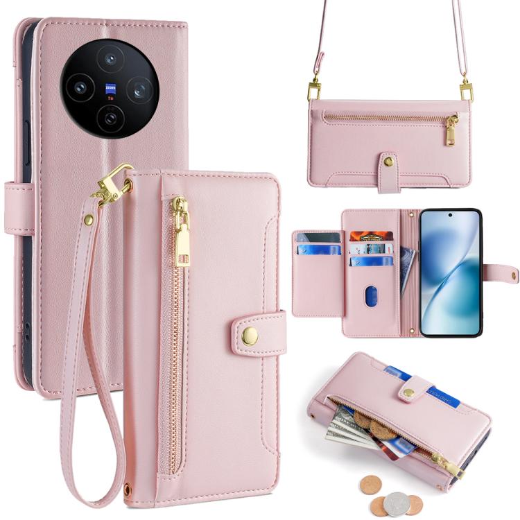 Sheep Texture Cross-body Zipper Wallet Leather Phone Case, For vivo X300 5G, For vivo Y31 5G 2025, For vivo V60 Lite 5G Global, For vivo V60 5G Global, For vivo iQOO Neo 10 5G Global, For vivo X200s 5G, For vivo V50 5G, For vivo X200 Pro 5G