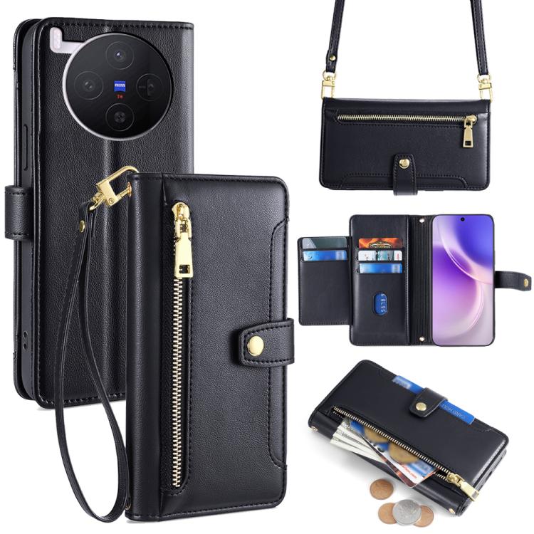 Sheep Texture Cross-body Zipper Wallet Leather Phone Case, For vivo X300 5G, For vivo Y31 5G 2025, For vivo V60 Lite 5G Global, For vivo V60 5G Global, For vivo iQOO Neo 10 5G Global, For vivo X200s 5G, For vivo V50 5G, For vivo X200 Pro 5G