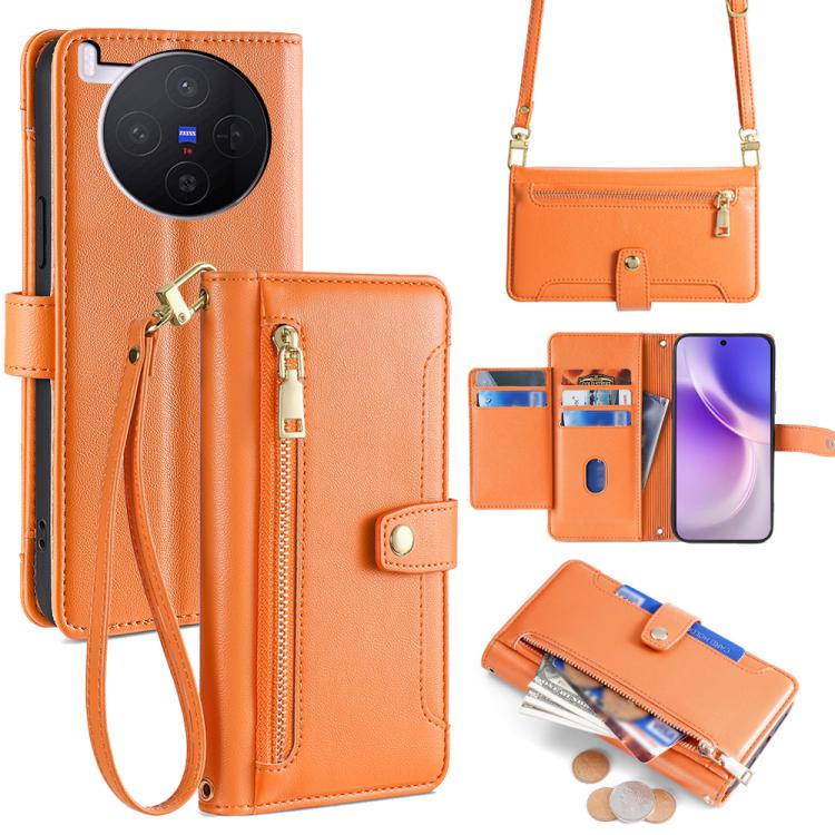 Sheep Texture Cross-body Zipper Wallet Leather Phone Case, For vivo X300 5G, For vivo Y31 5G 2025, For vivo V60 Lite 5G Global, For vivo V60 5G Global, For vivo iQOO Neo 10 5G Global, For vivo X200s 5G, For vivo V50 5G, For vivo X200 Pro 5G