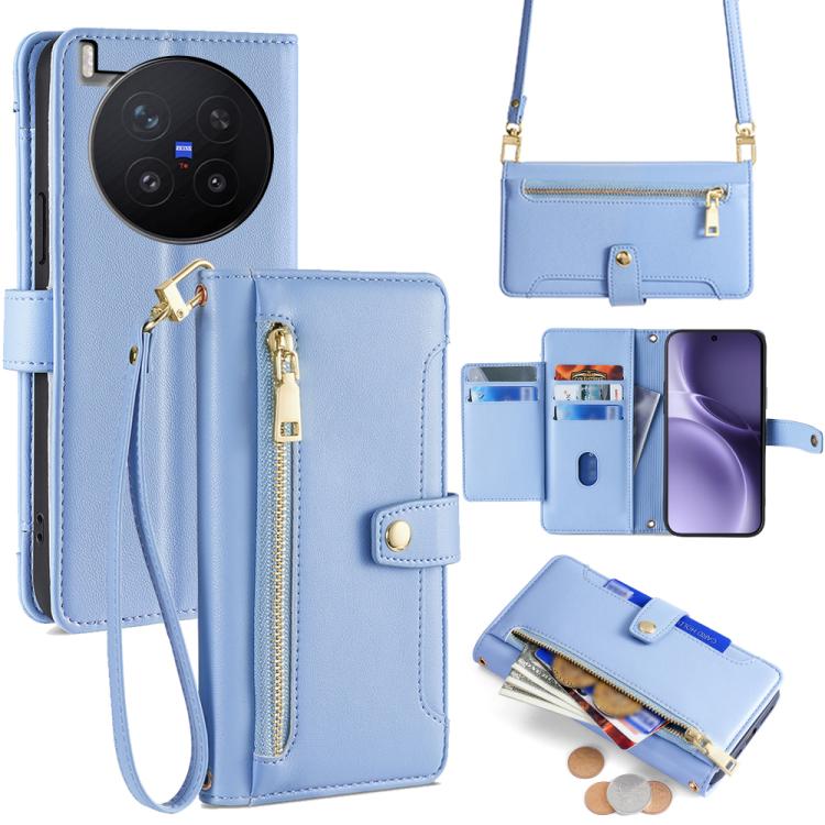Sheep Texture Cross-body Zipper Wallet Leather Phone Case, For vivo V70 FE 5G, For vivo Y05 4G, For vivo Y500i 5G, For vivo S50 Pro mini 5G, For vivo S50 5G, For vivo X300 Pro 5G, For vivo X300 5G, For vivo Y31 5G 2025