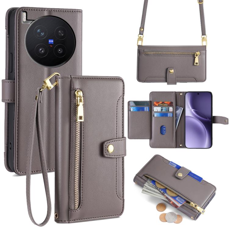 Sheep Texture Cross-body Zipper Wallet Leather Phone Case, For vivo V70 FE 5G, For vivo Y05 4G, For vivo Y500i 5G, For vivo S50 Pro mini 5G, For vivo S50 5G, For vivo X300 Pro 5G, For vivo X300 5G, For vivo Y31 5G 2025