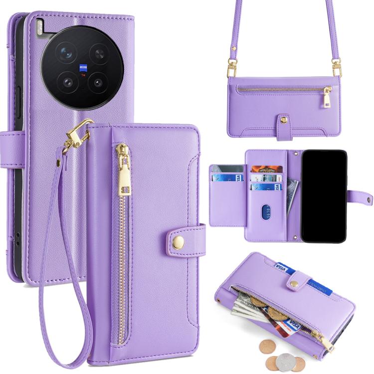 Sheep Texture Cross-body Zipper Wallet Leather Phone Case, For vivo V70 FE 5G, For vivo Y05 4G, For vivo Y500i 5G, For vivo S50 Pro mini 5G, For vivo S50 5G, For vivo X300 Pro 5G, For vivo X300 5G, For vivo Y31 5G 2025