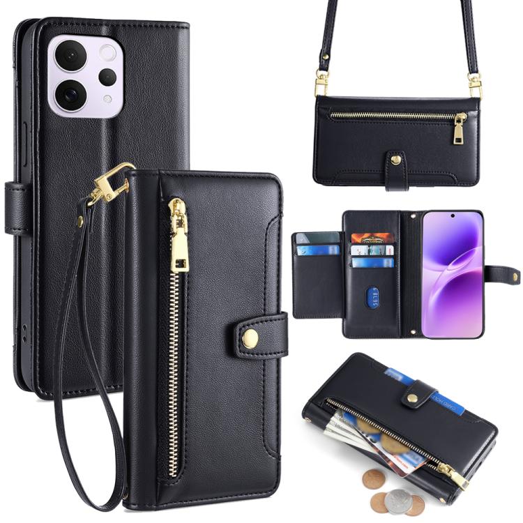 Sheep Texture Cross-body Zipper Wallet Leather Phone Case, For vivo V70 FE 5G, For vivo Y05 4G, For vivo Y500i 5G, For vivo S50 Pro mini 5G, For vivo S50 5G, For vivo X300 Pro 5G, For vivo X300 5G, For vivo Y31 5G 2025