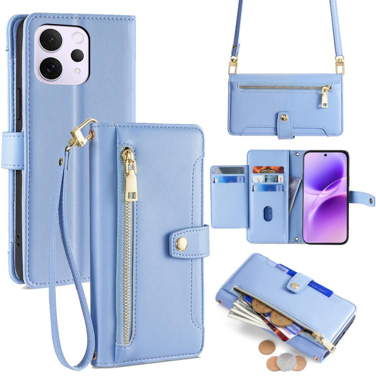 Sheep Texture Cross-body Zipper Wallet Leather Phone Case, For vivo V70 FE 5G, For vivo Y05 4G, For vivo Y500i 5G, For vivo S50 Pro mini 5G, For vivo S50 5G, For vivo X300 Pro 5G, For vivo X300 5G, For vivo Y31 5G 2025
