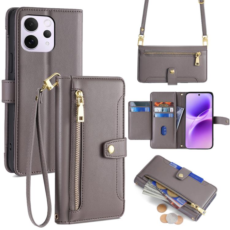 Sheep Texture Cross-body Zipper Wallet Leather Phone Case, For vivo V70 FE 5G, For vivo Y05 4G, For vivo Y500i 5G, For vivo S50 Pro mini 5G, For vivo S50 5G, For vivo X300 Pro 5G, For vivo X300 5G, For vivo Y31 5G 2025