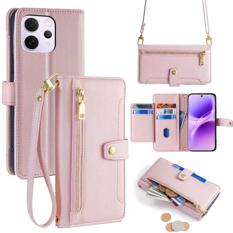 Sheep Texture Cross-body Zipper Wallet Leather Phone Case, For vivo V70 FE 5G, For vivo Y05 4G, For vivo Y500i 5G, For vivo S50 Pro mini 5G, For vivo S50 5G, For vivo X300 Pro 5G, For vivo X300 5G, For vivo Y31 5G 2025