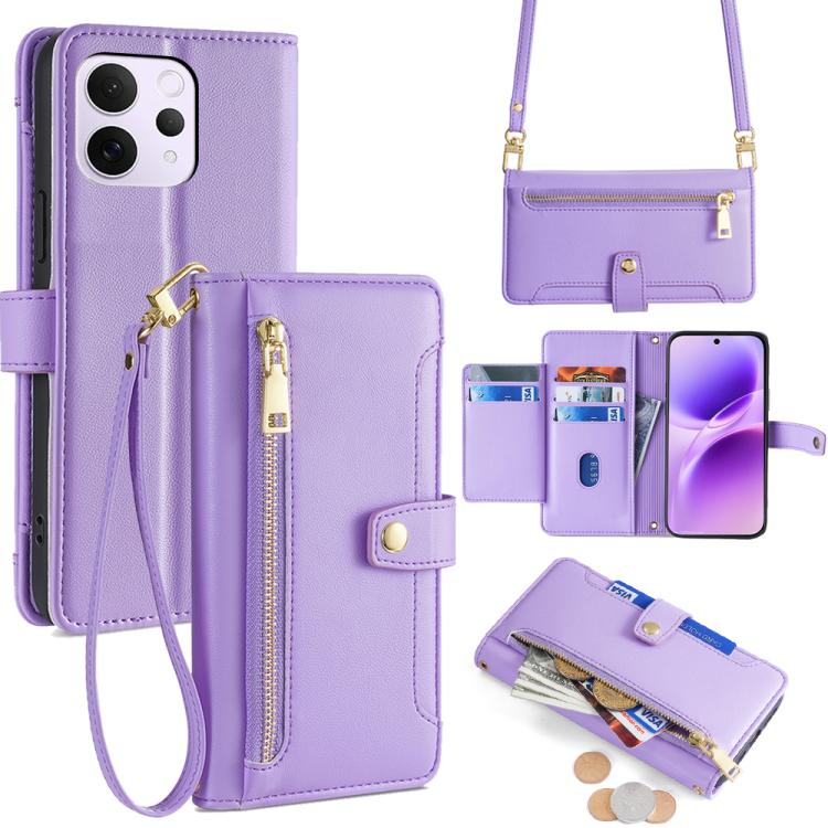 Sheep Texture Cross-body Zipper Wallet Leather Phone Case, For vivo V70 FE 5G, For vivo Y05 4G, For vivo Y500i 5G, For vivo S50 Pro mini 5G, For vivo S50 5G, For vivo X300 Pro 5G, For vivo X300 5G, For vivo Y31 5G 2025