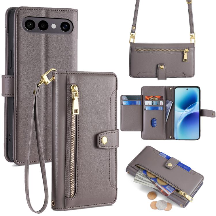 Sheep Texture Cross-body Zipper Wallet Leather Phone Case, For vivo V70 FE 5G, For vivo Y05 4G, For vivo Y500i 5G, For vivo S50 Pro mini 5G, For vivo S50 5G, For vivo X300 Pro 5G, For vivo X300 5G, For vivo Y31 5G 2025