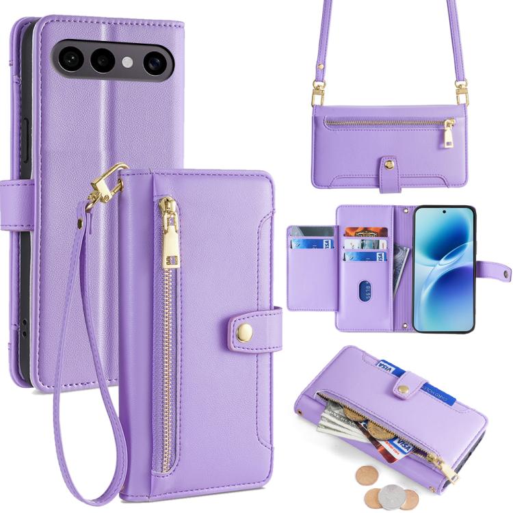 Sheep Texture Cross-body Zipper Wallet Leather Phone Case, For vivo V70 FE 5G, For vivo Y05 4G, For vivo Y500i 5G, For vivo S50 Pro mini 5G, For vivo S50 5G, For vivo X300 Pro 5G, For vivo X300 5G, For vivo Y31 5G 2025