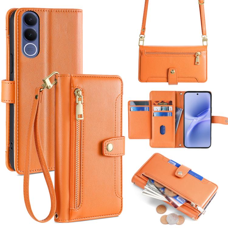 Sheep Texture Cross-body Zipper Wallet Leather Phone Case, For vivo X300s 5G, For vivo V70 FE 5G, For vivo Y05 4G, For vivo Y500i 5G, For vivo X300 Ultra 5G, For vivo S50 Pro mini 5G, For vivo S50 5G, For vivo X300 Pro 5G