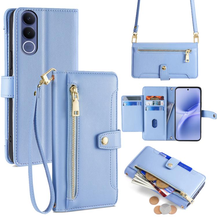 Sheep Texture Cross-body Zipper Wallet Leather Phone Case, For vivo X300s 5G, For vivo V70 FE 5G, For vivo Y05 4G, For vivo Y500i 5G, For vivo X300 Ultra 5G, For vivo S50 Pro mini 5G, For vivo S50 5G, For vivo X300 Pro 5G