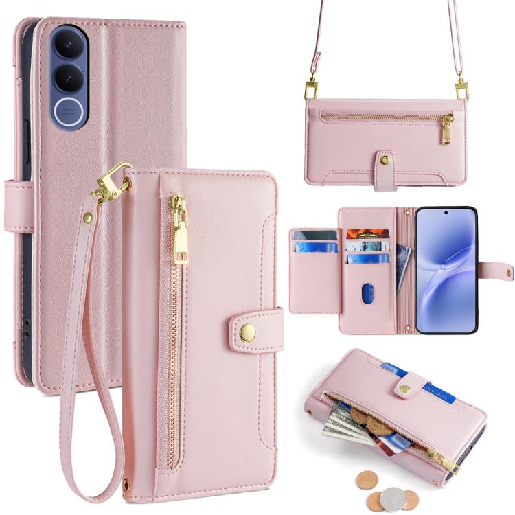 Sheep Texture Cross-body Zipper Wallet Leather Phone Case, For vivo X300s 5G, For vivo V70 FE 5G, For vivo Y05 4G, For vivo Y500i 5G, For vivo X300 Ultra 5G, For vivo S50 Pro mini 5G, For vivo S50 5G, For vivo X300 Pro 5G