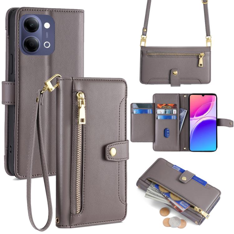 Sheep Texture Cross-body Zipper Wallet Leather Phone Case, For vivo X300s 5G, For vivo V70 FE 5G, For vivo Y05 4G, For vivo Y500i 5G, For vivo X300 Ultra 5G, For vivo S50 Pro mini 5G, For vivo S50 5G, For vivo X300 Pro 5G