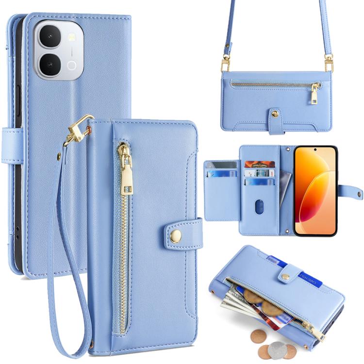 Sheep Texture Cross-body Zipper Wallet Leather Phone Case, For vivo V70 FE 5G, For vivo Y05 4G, For vivo Y500i 5G, For vivo S50 Pro mini 5G, For vivo S50 5G, For vivo X300 Pro 5G, For vivo X300 5G, For vivo Y31 5G 2025