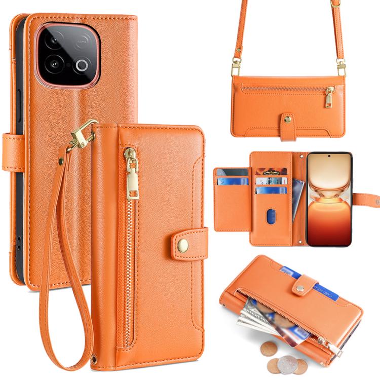 Sheep Texture Cross-body Zipper Wallet Leather Phone Case, For vivo X300 5G, For vivo Y31 5G 2025, For vivo V60 Lite 5G Global, For vivo V60 5G Global, For vivo iQOO Neo 10 5G Global, For vivo X200s 5G, For vivo V50 5G, For vivo X200 Pro 5G