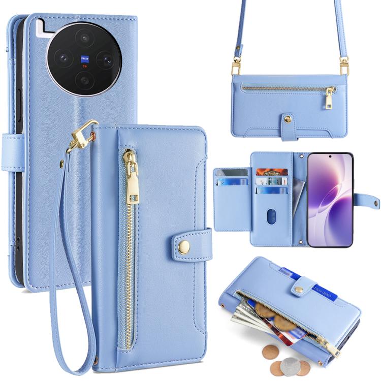 Sheep Texture Cross-body Zipper Wallet Leather Phone Case, For vivo X300s 5G, For vivo V70 FE 5G, For vivo Y05 4G, For vivo Y500i 5G, For vivo X300 Ultra 5G, For vivo S50 Pro mini 5G, For vivo S50 5G, For vivo X300 Pro 5G