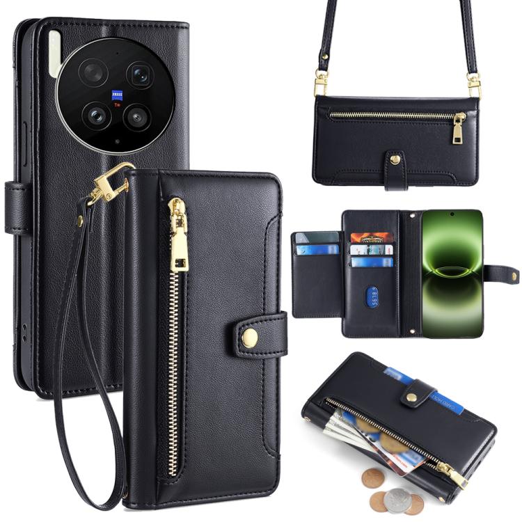 Sheep Texture Cross-body Zipper Wallet Leather Phone Case, For vivo X300s 5G, For vivo V70 FE 5G, For vivo Y05 4G, For vivo Y500i 5G, For vivo X300 Ultra 5G, For vivo S50 Pro mini 5G, For vivo S50 5G, For vivo X300 Pro 5G