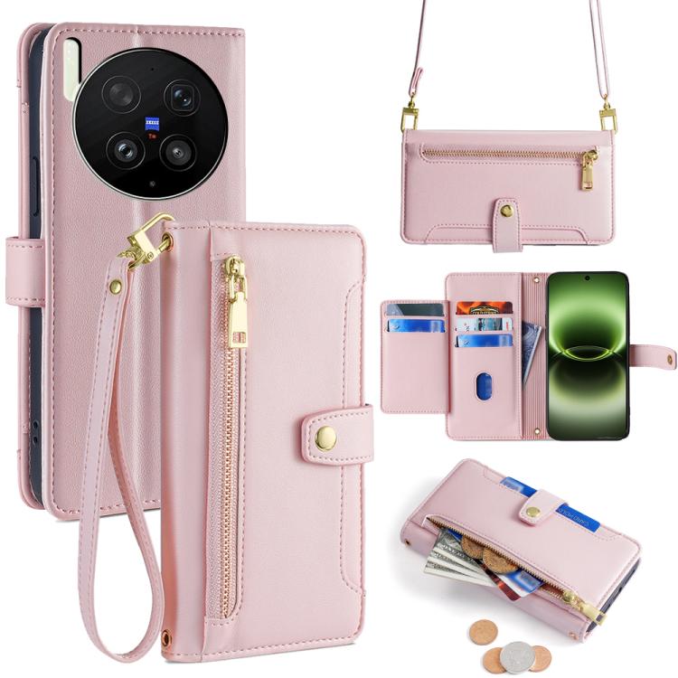 Sheep Texture Cross-body Zipper Wallet Leather Phone Case, For vivo X300s 5G, For vivo V70 FE 5G, For vivo Y05 4G, For vivo Y500i 5G, For vivo X300 Ultra 5G, For vivo S50 Pro mini 5G, For vivo S50 5G, For vivo X300 Pro 5G